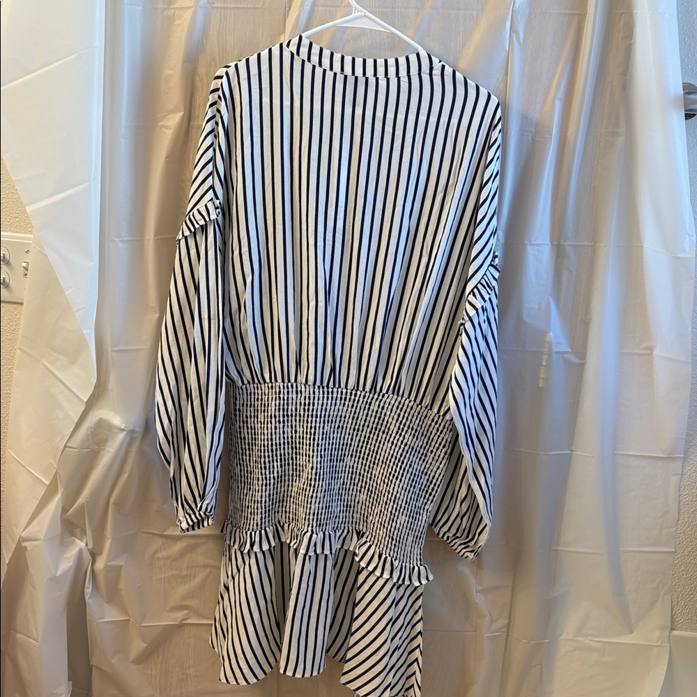 Aqua Navy and White Striped Shirt from Bloomingdal's - Picture 4 of 4